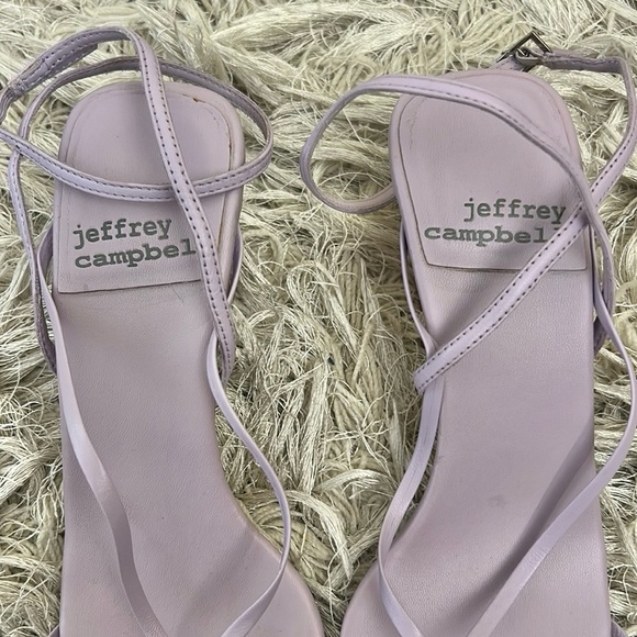 Jeffrey Campbell Fluxx Leather Square Toe Strappy Sandals in Lilac size 6.5 - Picture 5 of 12